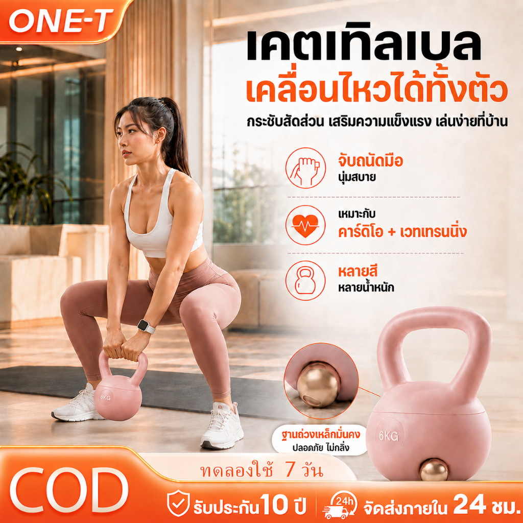 เคตเทิลเบล Kettlebell 2/4/6/8/10KG เคตเทิลเบลล์แบบนุ่ม PVC ดัมเบลยกน้ำหนัก ลูกตุ้มยกน้ำหนัก เวทเทรนนิ่ง ออกกำลังกายที่บ้