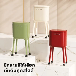 SALVO ถังขยะฝาปิด แบบเหยียบ มีล้อ ดีไซน์น่ารัก สำหรับห้องนั่งเล่นและครัว