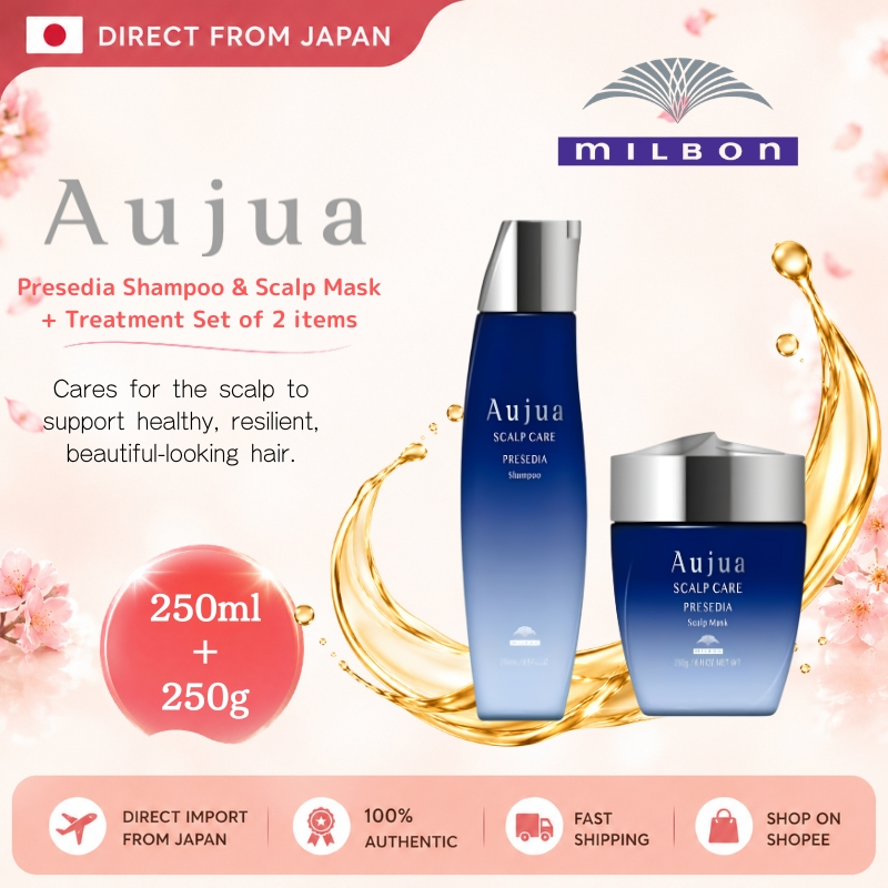 【Set】Milbon Aujua Presedia Shampoo & Scalp Mask 250ml + 250g Treatment Set of 2 items Milbon aujua L