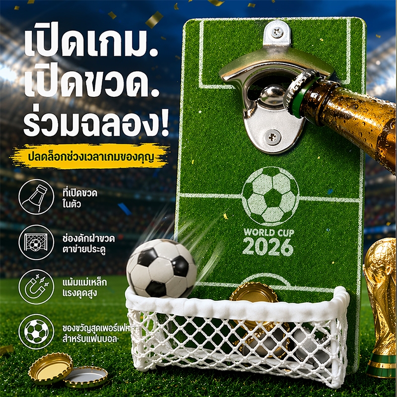ที่เปิดขวดติดผนัง แม่เหล็กแรงสูง มีตาข่ายดักฝาบรรจุในตัว ของตกแต่งบาร์ อุปกรณ์ปาร์ตี้
