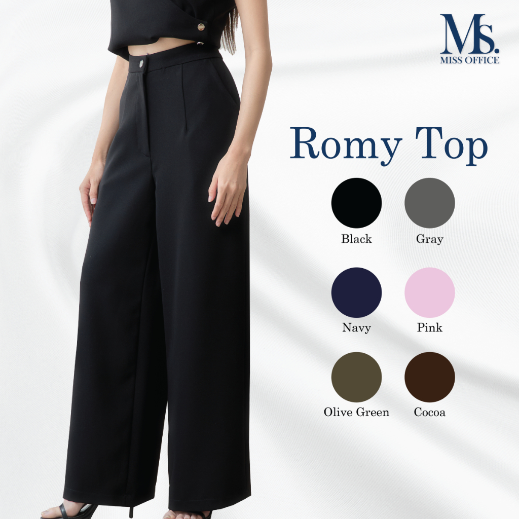 Miss Office กางเกงทรงกระบอกตรงซิปหน้า (Romy Pants : MP-148)