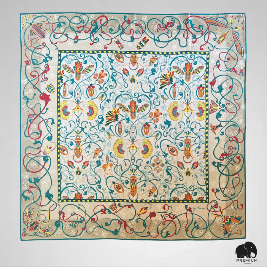 ผ้าพันคอผ้าไหม จิม ทอมป์สัน Silk scarf 33"x33" ALP03 Jim Thompson