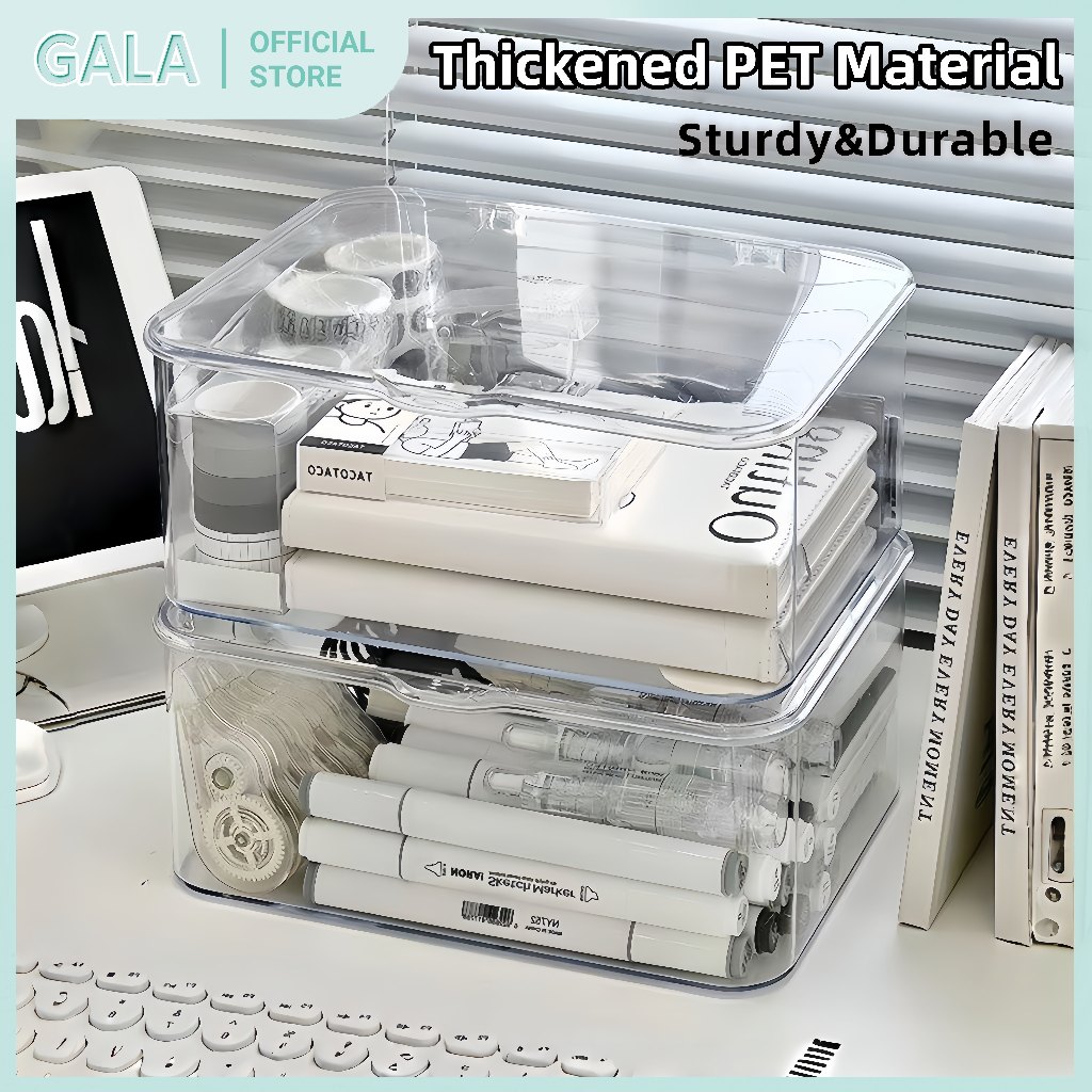 【PET หนา】กล่องเก็บของ พับได้ กล่องใส่ของแบบใสก อเนกประสงค์ storage box กันฝุ่น กันความชื้น แข็งแรงทน