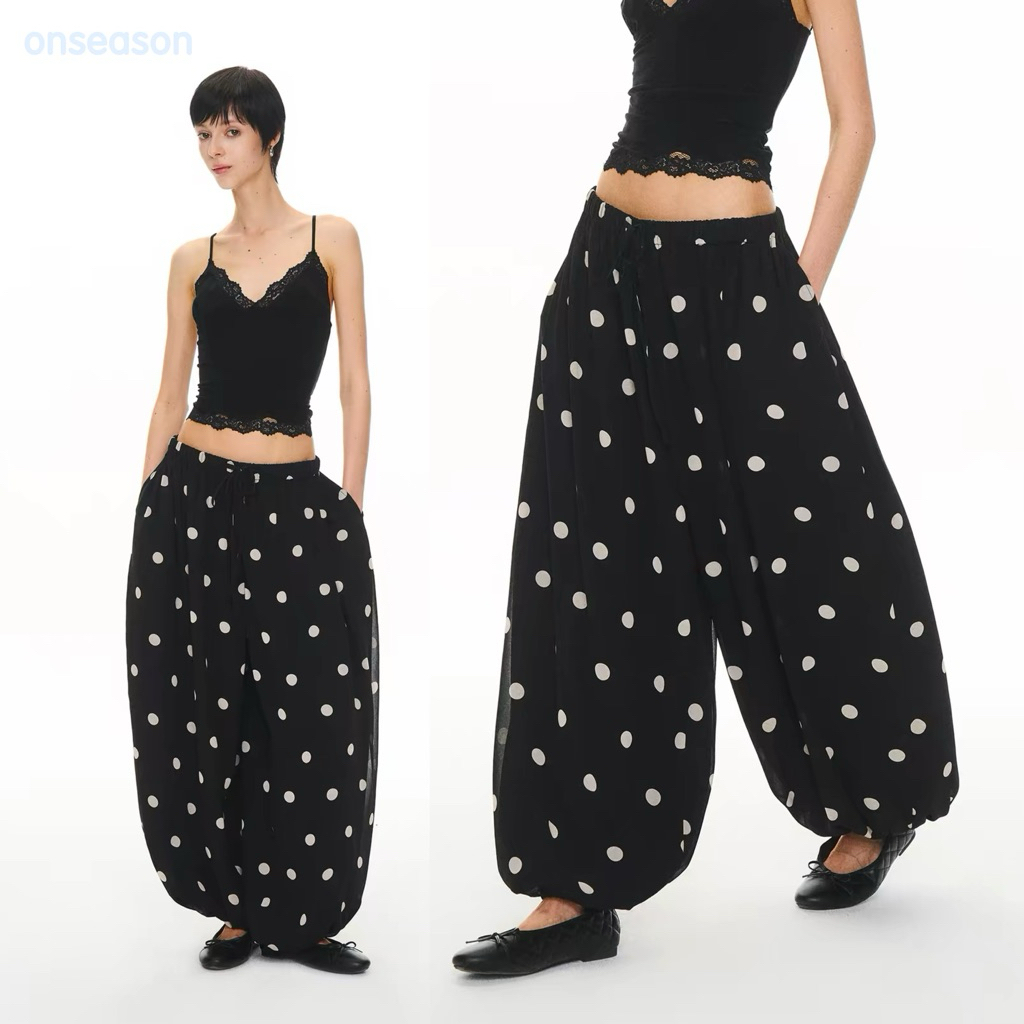 ONSEASON - NOAH PANTS พร้อมส่ง กางเกงผ้าชีฟองลายจุด