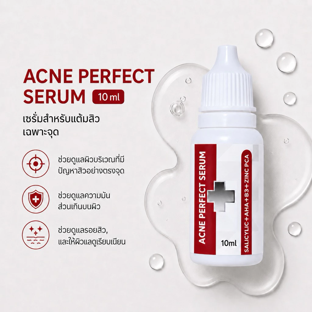 เซรั่มบำรุงผิวหน้า BHA + AHA ลดสิว ขนาด 10ml.