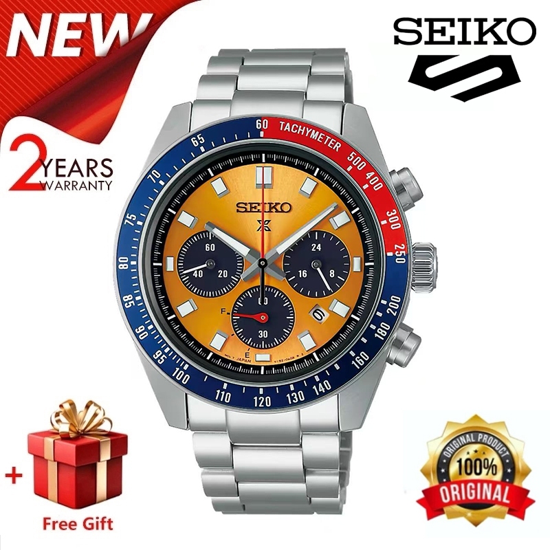 นาฬิกาข้อมือ Seiko รุ่น SSC947P1 ขนาด 42 มม. พร้อมกระจกแซฟไฟร์ หน้าปัดสีส้มเหลือง นาฬิกา men watch