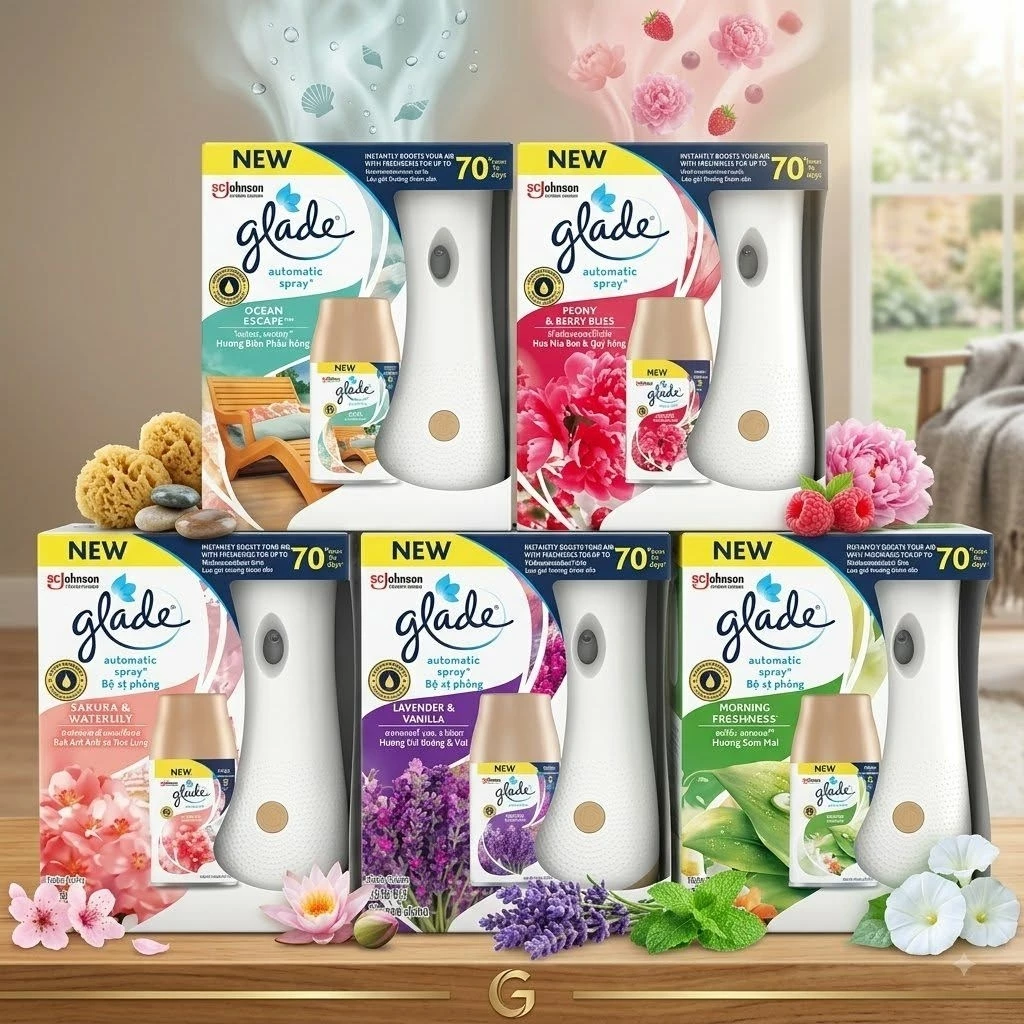 Glade สเปรย์ปรับอากาศอัตโนมัต (ตัวเครื่อง+รีฟิล+ถ่าน)