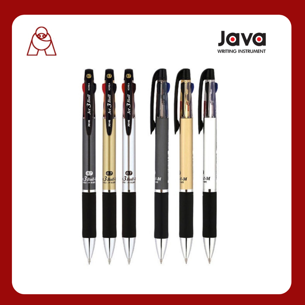 Javapen ปากกาลูกลื่น รุ่น  Jet 3 ball  3 ระบบ ขนาด 0.7 มม.