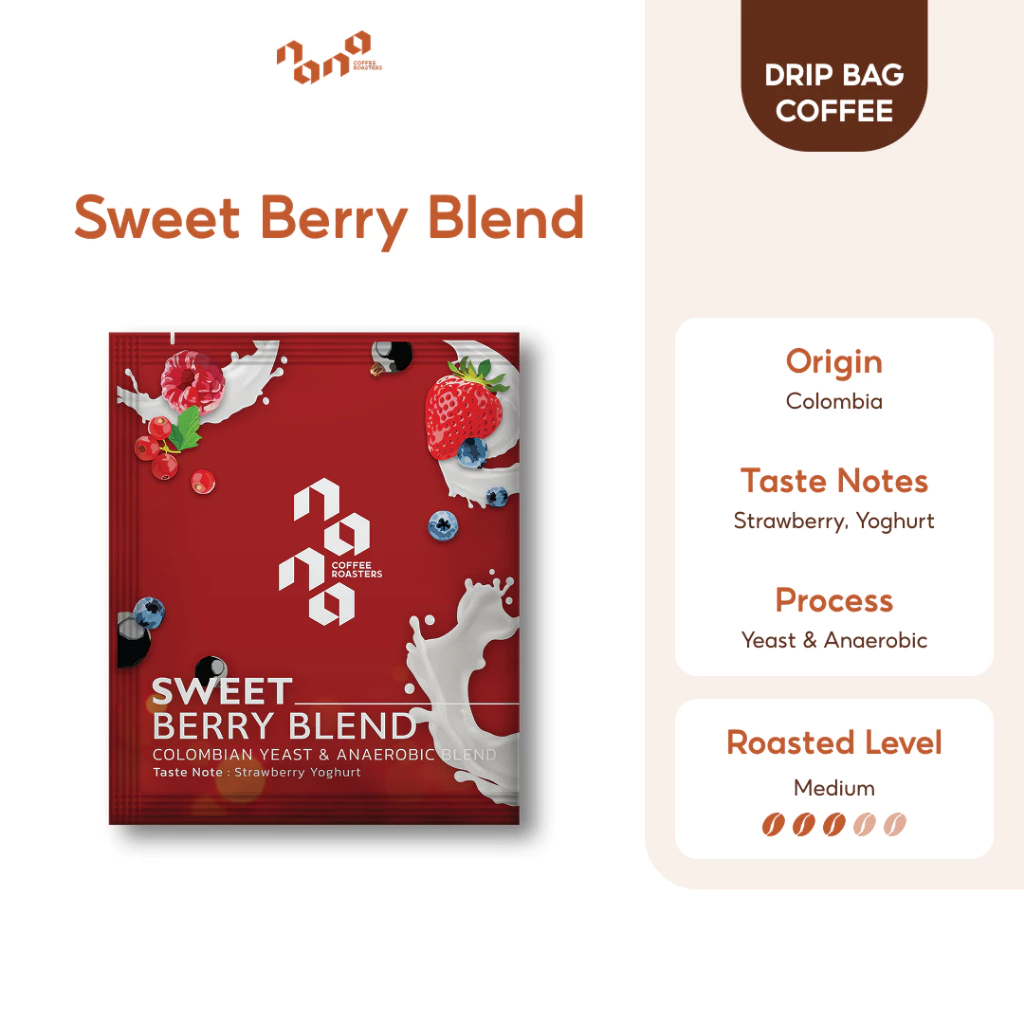 กาแฟดริป Drip Bag คั่วอ่อน แบบซอง - Sweet Berry Blend by Nana Coffee Roasters