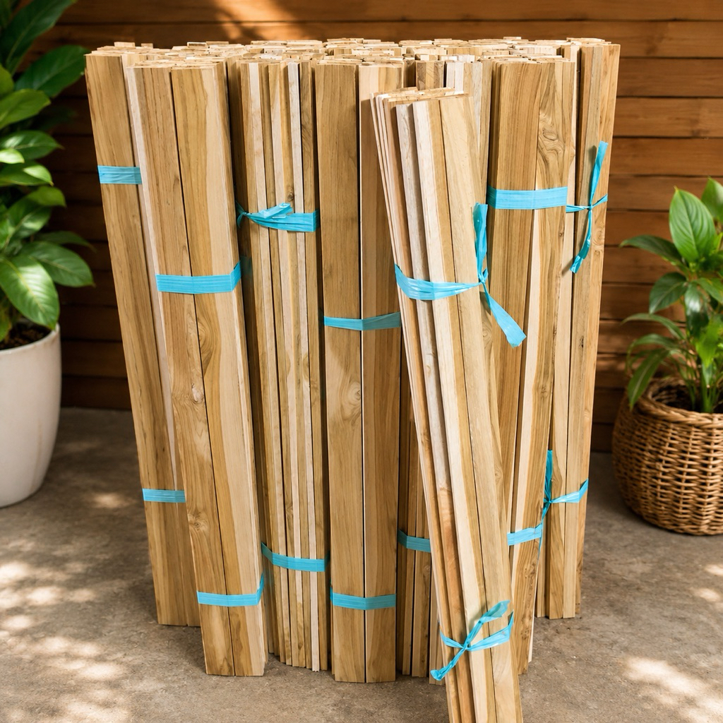 ไม้สักมัดหน้า2 นิ้วหนา1cmไม้DIY(1มัด17-18แผ่นรวมคาน) ✅ ออกใบกำกับภาษีได้ค่ะ💯ไม้ทำรั้ว ไม้ระแนง