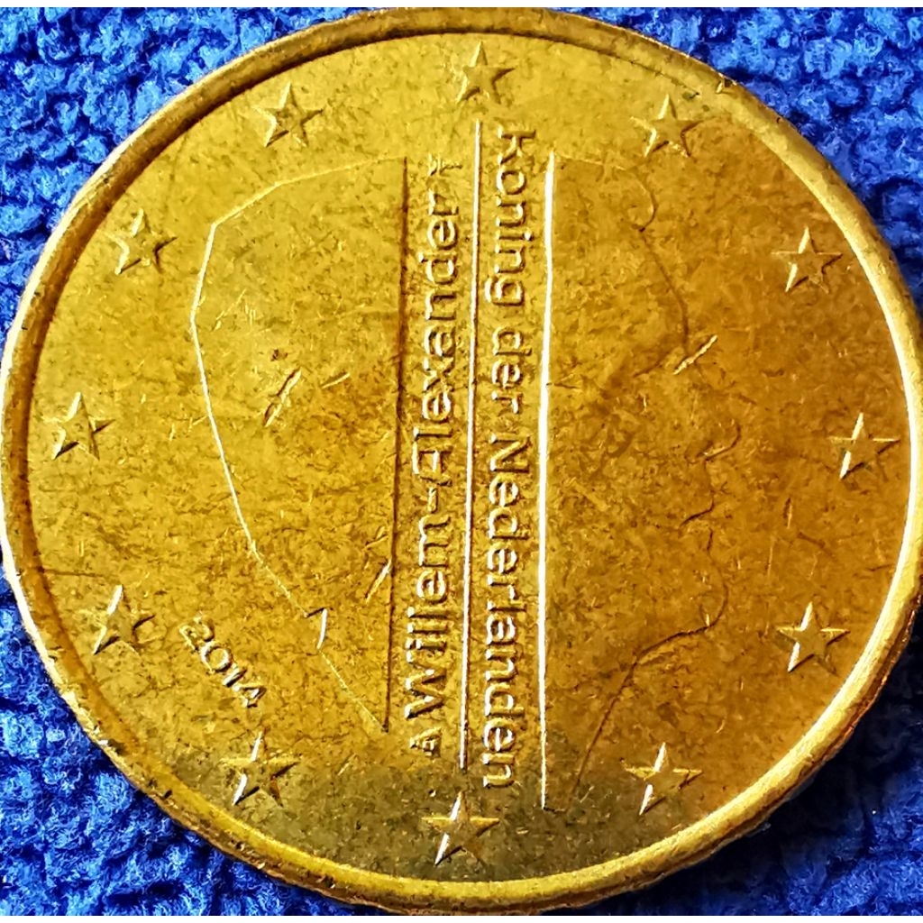 เหรียญ​ยูโร​ เนเธอแลนด์​ Netherlands, 50 Euro​Cent, ใช้แล้ว, #​1260