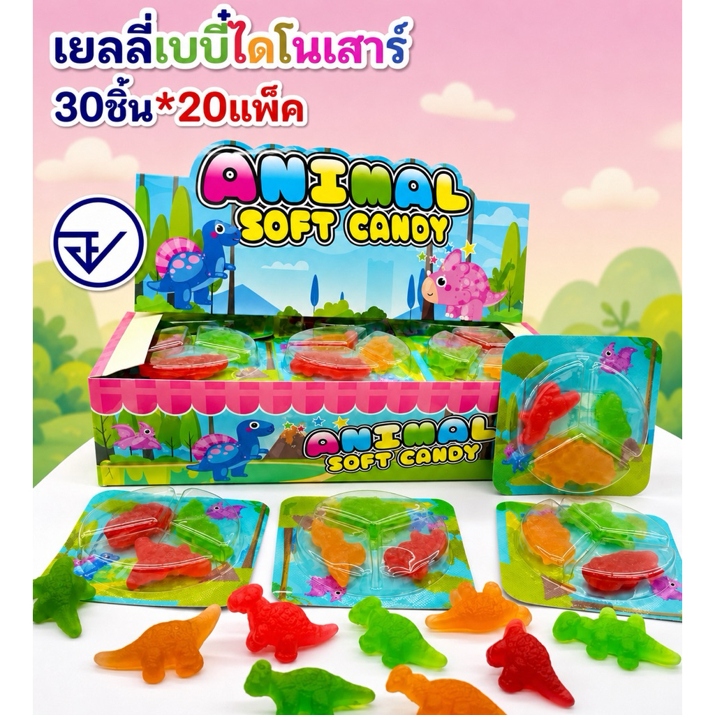 เยลลี่เบบี๋ไดโนเสาร์30ชิ้น อย.ไทย เยลลี่กัมมี่ไดโนเสาร์ พร้อมส่ง
