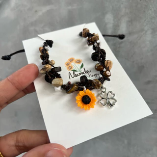 กำไลเชือกเทียน กำไลทานตะวัน พร้อมส่ง ✅ กำไลหิน กำไลหินแท้ จี้ทานตะวันกำไลไปงานดนตรีไปเเคมป์ปิ้ง กำไลแฮนเมด