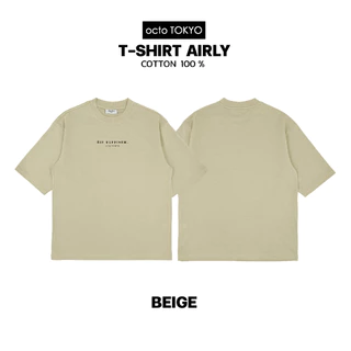 เสื้อยืดทรงโอเวอร์ไซส์ octoTOKYO รุ่น Airly ลาย Sip Font | ผ้า Premium Cotton 100% นุ่ม สบาย ระบายอากาศดี