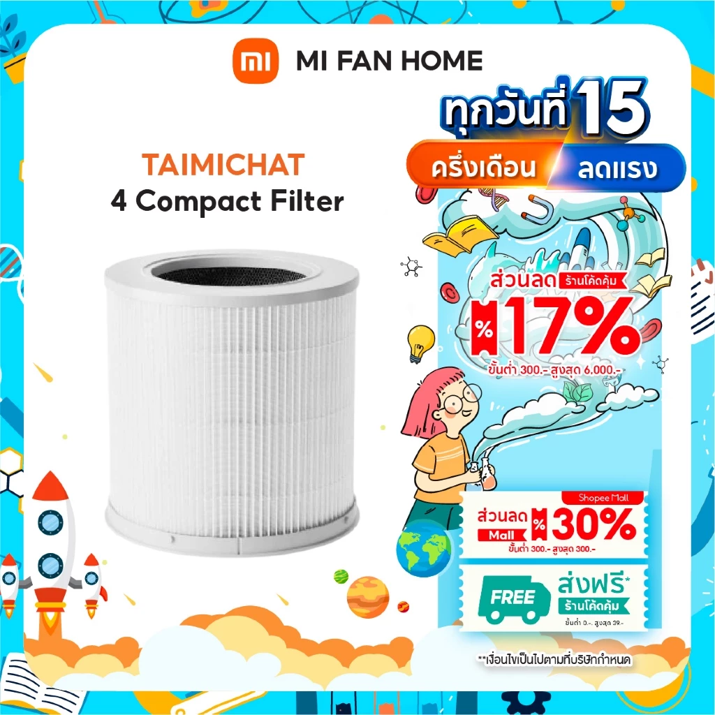 (NEW) TAIMICHAT 4 Compact Filter ไส้กรองเครื่องฟอกอากาศ สามารถใช้กับรุ่น Xiaomi Smart Air Purifier 4 Compactได้