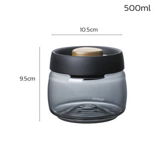 โหลเก็บเมล็ดกาแฟสุญญากาศ โหลเก็บกาแฟกันความชื้น Glass Coffee Canister สำหรับเก็บเมล็ดกาแฟ ฝาแบบปั๊มไล่อากาศ Thamcoffee