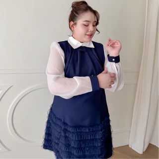 Lady M | สีใหม่! Poppy dress plussize เดรสสั้นสาวอวบ มี L-4XL สไตล์ลูกคุณหนู สวยคสาสสิก ใส่ทำงาน ออกงานกึ่งทางการ