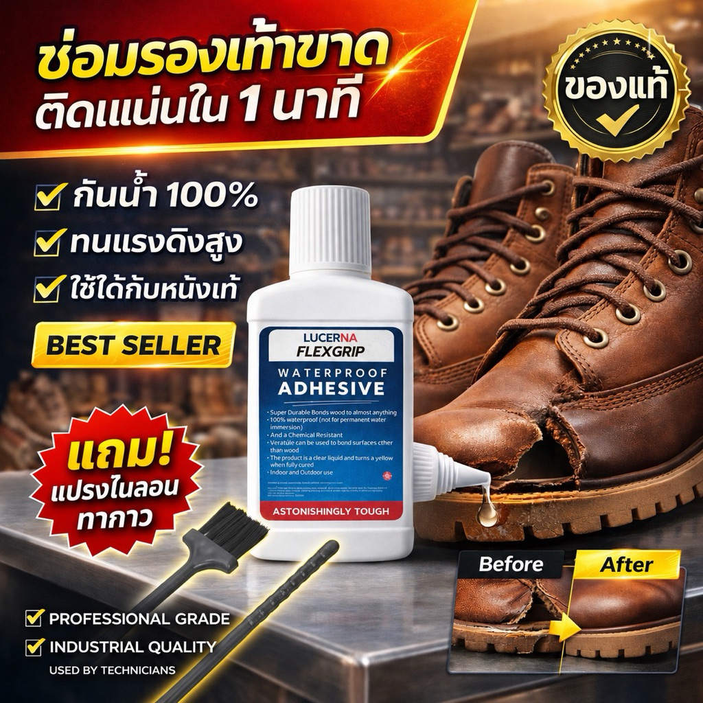 กาวยาง/กาวหนังเกรดพรีเมี่ยมLUCERNAมีตัวเลือก แบบซองและขวด 200ml.