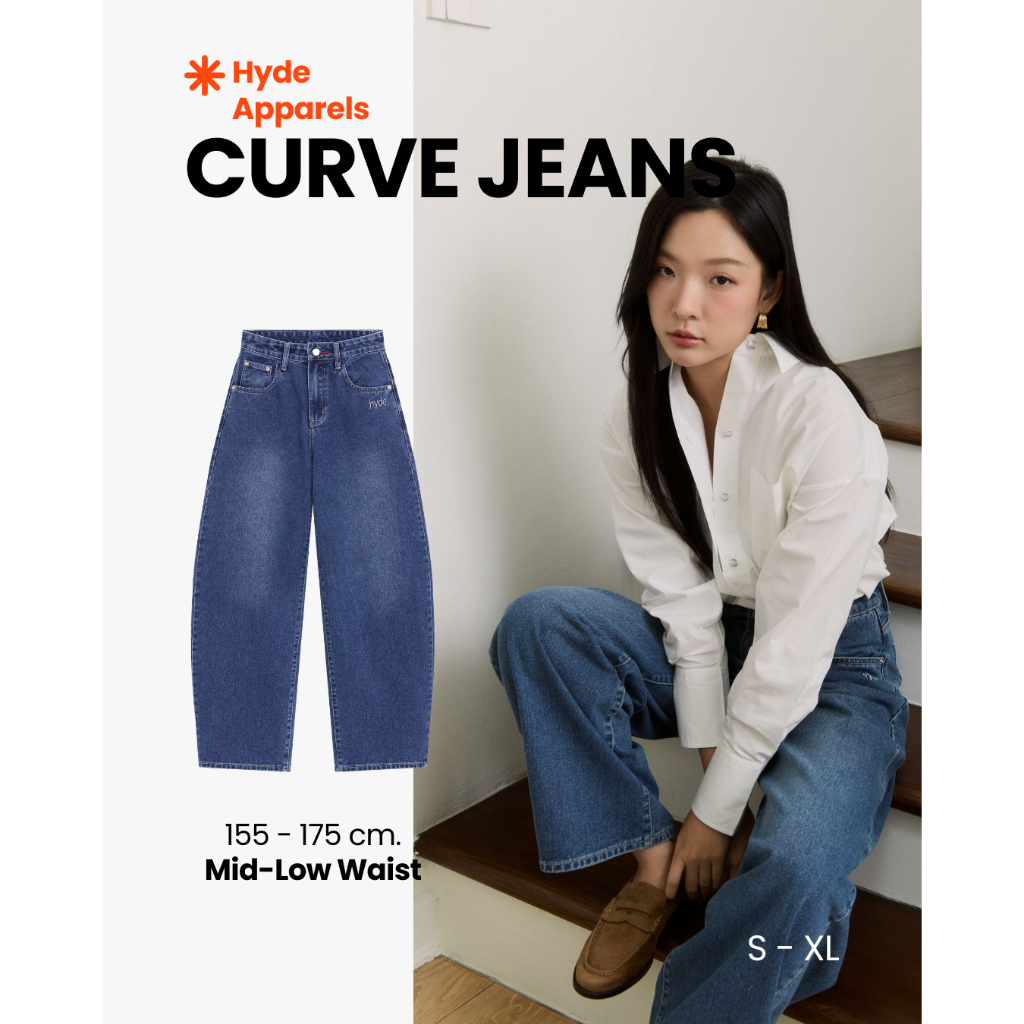 HYDE - CURVE PANTS - กางเกงยีนส์ทรงCurve สำหรับทุกส่วนสูง
