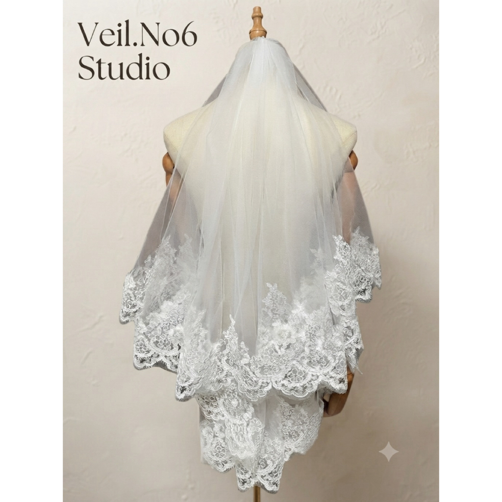 พร้อมส่งจากไทย-VEIL3เมตร - VEIL 80 CM - (แบบหวีสับ) งานPremium-A ผ้าละเอียดหรูหราสมราคา