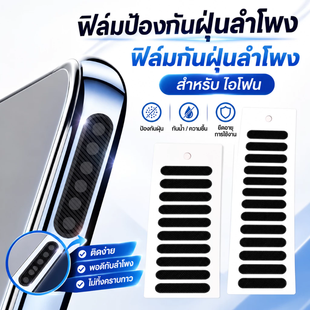 ฟิล์มกันฝุ่นลำโพงโทรศัพท์ เทปลำโพงมือถือ สติ๊กเกอร์กันฝุ่น สำหรับ ไอโฟน 12 12PRO 12promax 13 13PRO 13PROMAX 14 17PROMAX