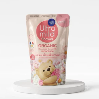 Babi Mild Ultra Mild Shower เบบี้มายด์ อัลตร้ามายด์ ออร์แกนิค ครีมอาบน้ำ ขวดปั้ม/ถุงเติม 360มล-380มล
