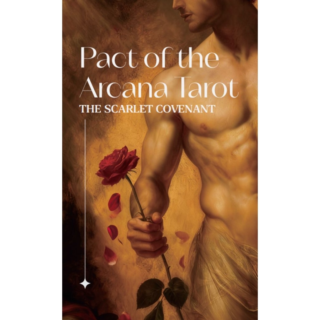 Pack of The Arcana Tarot : The Scarlet Covenant ไพ่ยิปซีขอบสีแดงกุหลาบประดับกลิตเตอร์หรูหรา Tarot Deck