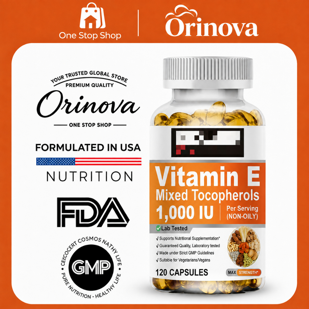 Vitamin E 1000IU Mixed Tocopherols วิตามินอี ผสมโทโคเฟอรอล สนับสนุนสุขภาพผิว ระบบภูมิคุ้มกัน [120 แคปซูล]