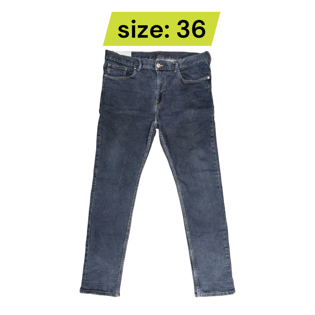 กางเกงยีนส์ H&M เอว36 ยาว41 ขา 6.5 มือสอง รหัสs36