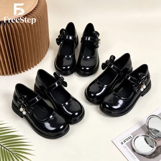 พร้อมส่ง CozyWalk รองเท้านักเรียนเด็กผู้หญิง สีดำ แต่งโบว์ พื้นนุ่ม รองเท้าออกงาน ไซซ์30-35