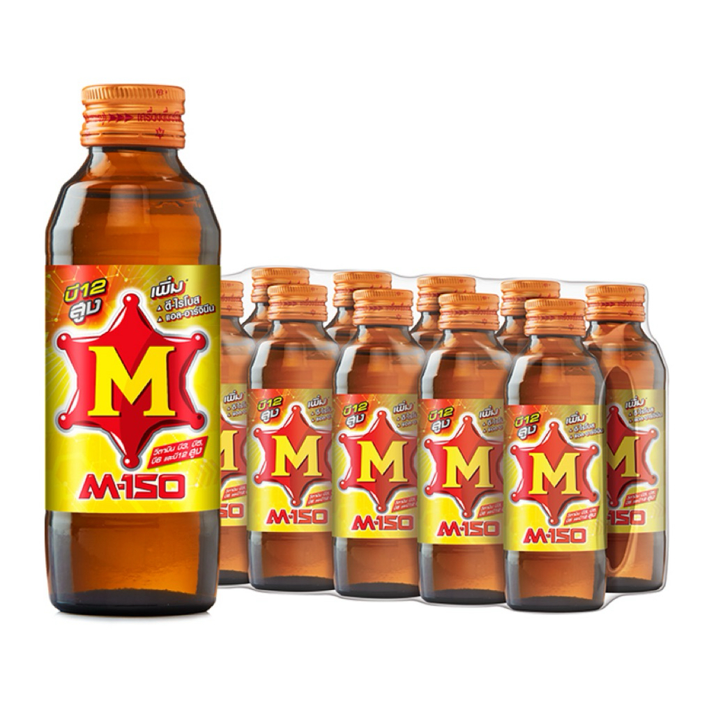 M-150 เครื่องดื่มบำรุงกำลัง (ฝาสีทอง) 150 มล. (เลือกจำนวนได้)