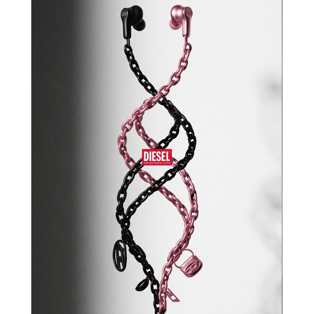 *มีสีใหม่blackกับpink! อ่านรายละเอียดก่อนสั่ง [PRE🇺🇸เมกา/🇨🇳จีน] หูฟัง DIESEL Wired Earbuds Silver 🎧