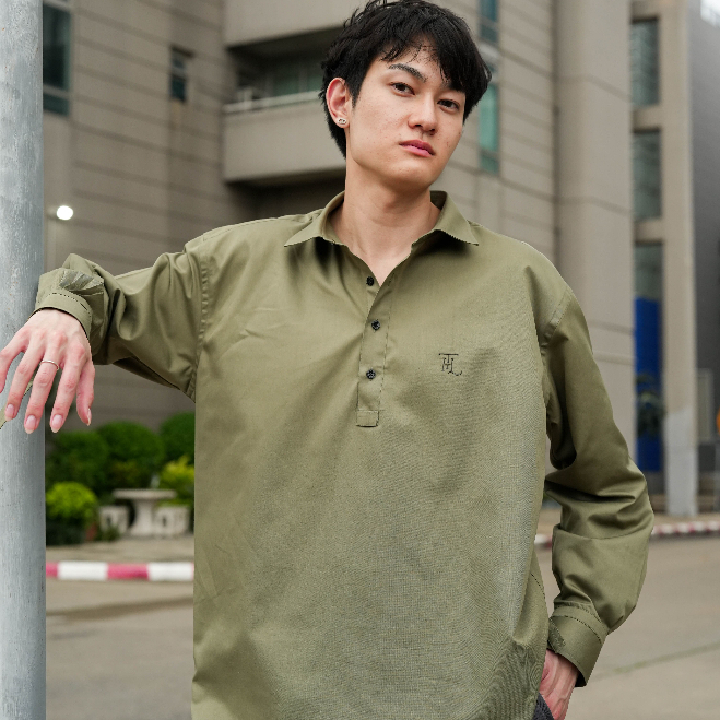 ARMY GREEN long sleeve shirt