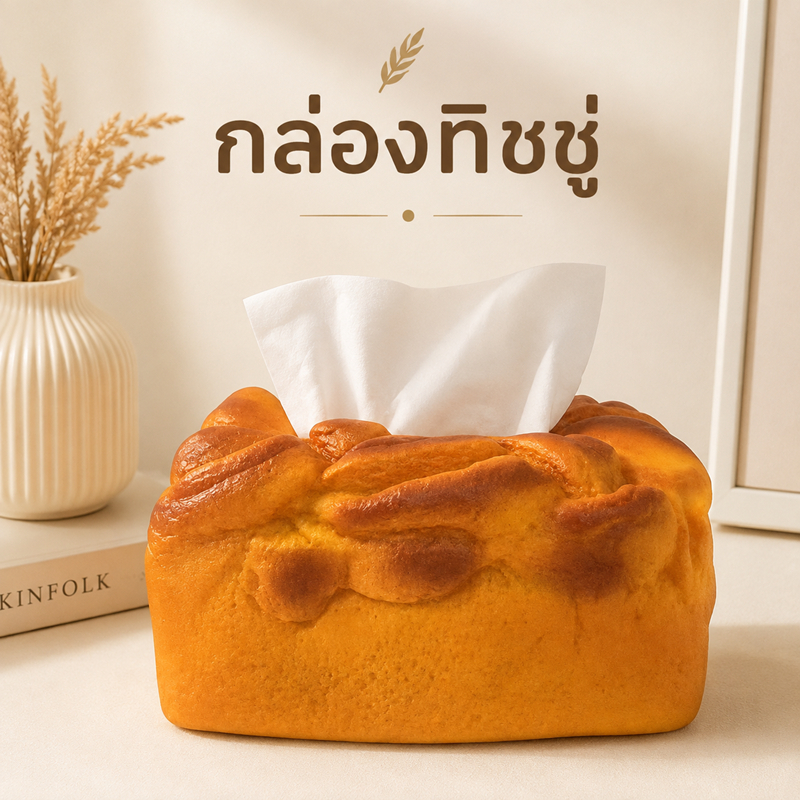 กล่องใส่ทิชชู่ปังปิ้ง กล่องทิชชู่ ขนมปัง โทสต์ เสมือนจริง กล่องกระดาษทิชชู่ลายขนมปัง พร็อพแต่งบ้านสุดคิ้วท์