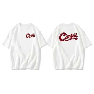 เสื้อโซโลน่า oversize สไตล์เกาหลี ผู้หญิง พิมพ์ลายตัวอักษรวินเทจ ด้านหน้า‑ด้านหลัง ข้อความภาษาอังกฤษ แขนสั้น ทรงกว้าง ใส