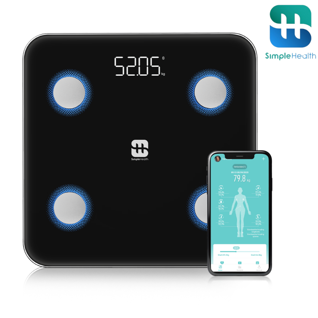 Simple Healthcare เครื่องชั่งน้ำหนักดิจิตอล Digital Weighing Scale ไฟแสดงน้ำหนักเพิ่ม-ลด ติดตามผลได้ทุกวัน ประกัน 1 ปี