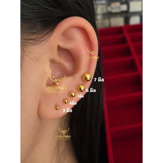 ต่างหูทอง ต่างหูหุ้มเศษทองแท้100% ต่างหูหุ้มทอง24k งานเศษทอง ราคาส่ง มีเก็บปลายทาง เซตที่3(ตะกร้อสานc58)