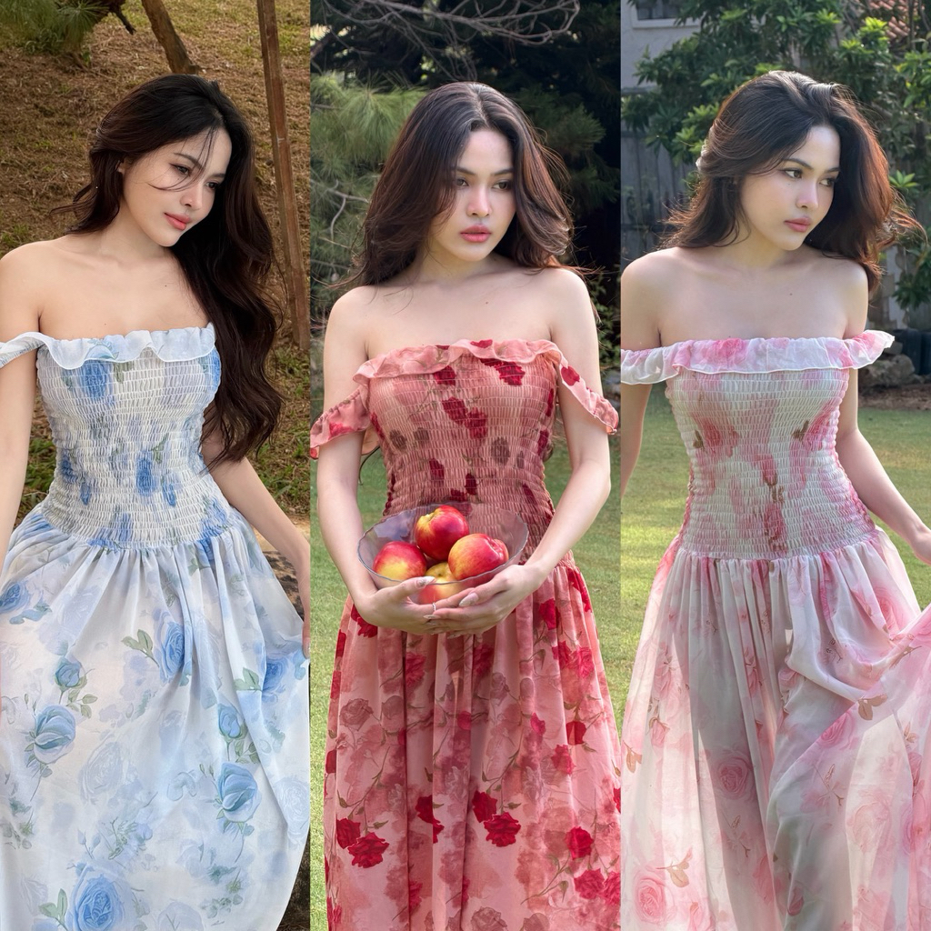 Aurora Dress เดรสยาวผ้าชีฟอง พร้อมส่งในไทย Sinitra Shop