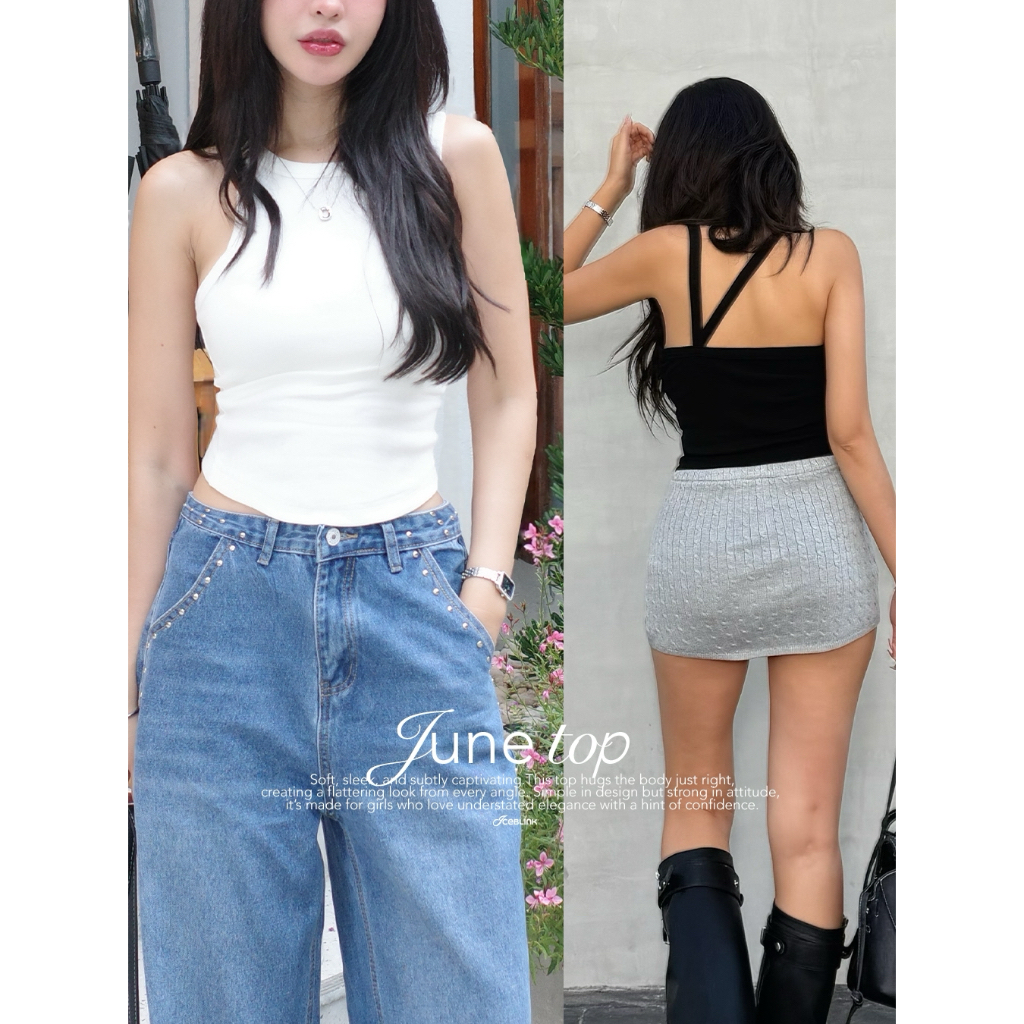 ICEBLINK l June top เสื้อกล้ามทรงตัวยู สายไขว้หลัง
