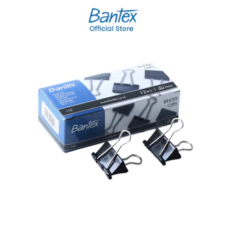 Bantex คลิปหนีบเอกสาร ขนาด 15/ 19/ 25/ 32/ 41มม 12ชิ้น/กล่อง คลิปหนีบ คลิปหนีบ2ขา Binder Clips