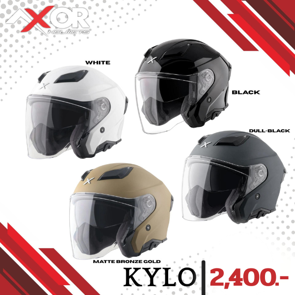 หมวกกันน็อคครึ่งใบ แว่น 2 ชั้น Axor KYLO Helmet  ราคา 2400.-
