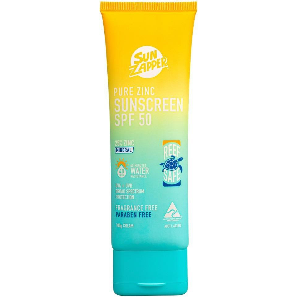Sun Zapper Pure Zinc Sunscreen SPF50+ 100ml. ครีมกันแดดเพียวซิงค์
