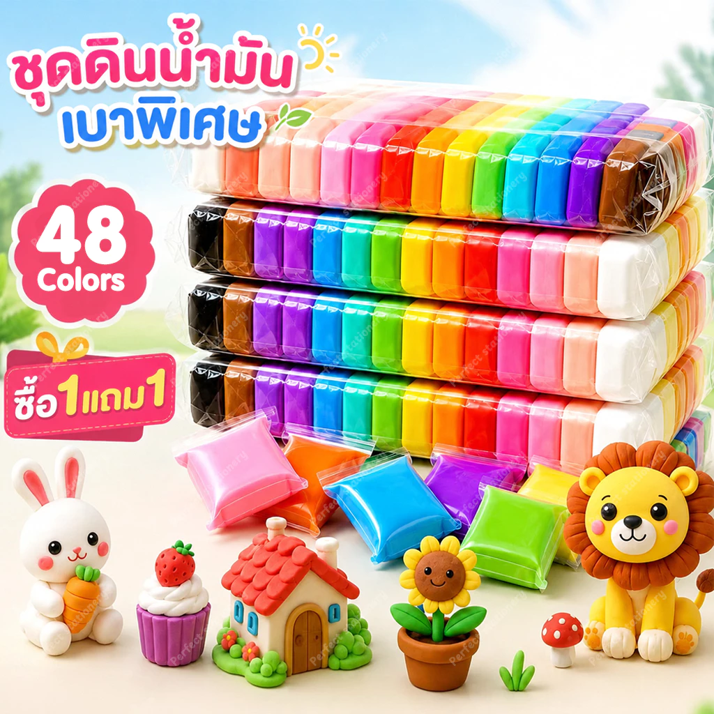 DIY ดินน้ำมัน ดินเบา ดินเบา 12/24/36/48 สี ดินเบาเกาหลี ของเล่นเด็ก แฮนด์เมด ปลอดสารพิษ ดินน้ํามันสําหรับเด็ก