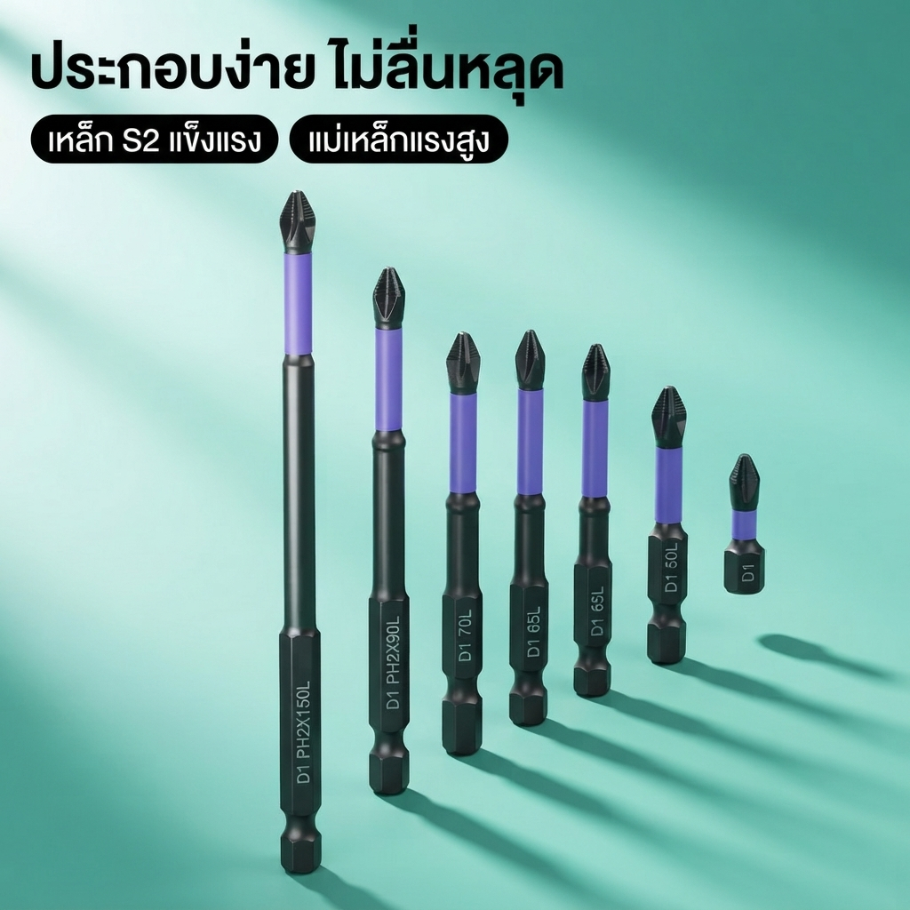 หัวไขควงแม่เหล็ก S2 สำหรับซ่อมจักรยาน ปรับตั้งชิ้นส่วน ดูดน็อตแน่น ทนแรงบิด ไม่ลื่นไถล แข็งแรงกันสนิม หลายขนาด