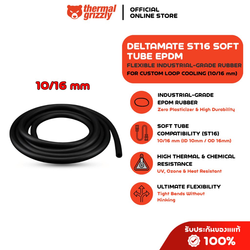 THERMAL GRIZZLY DELTAMATE ST16 Soft Tube Flexible Industrial-Grade EPDM Rubber