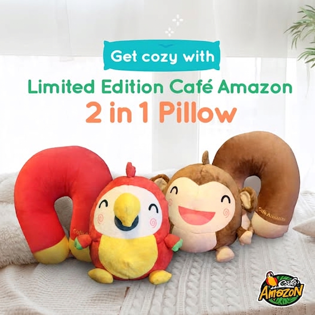 [ Sale 10%][พร้อมส่ง แท้ 100%] หมอนรองคอรุ่นพิเศษ Cafe Amazon 2 in 1 Pillow Limited Edition