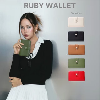 MUNIGA รุ่น Ruby กระเป๋าสตางค์ใบกลาง พร้อมช่องใส่เหรียญ ใส่แบงค์พันไม่พับได้ มีกล่อง พร้อมส่ง‼️