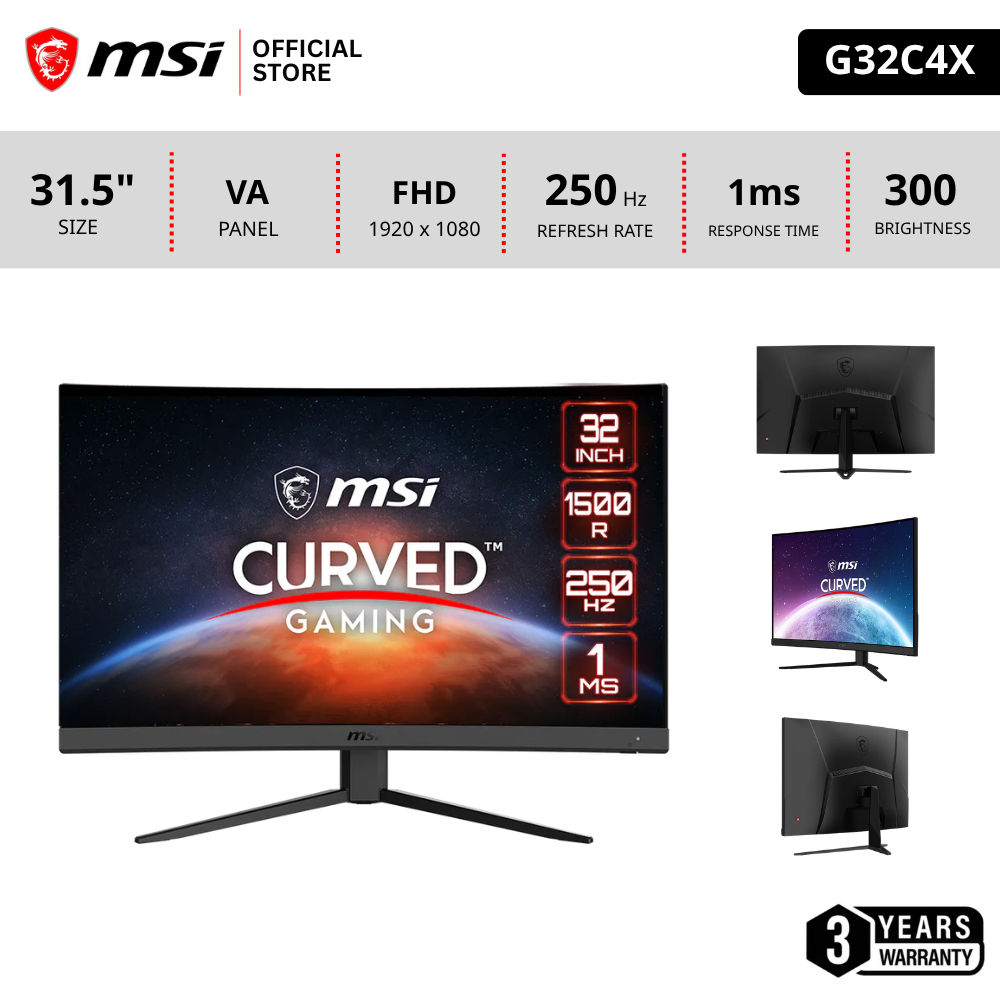 MSI G32C4X Monitor จอ Curve 32นิ้ว 250Hz FHD (จอคอมพิวเตอร์ จอมอนิเตอร์)