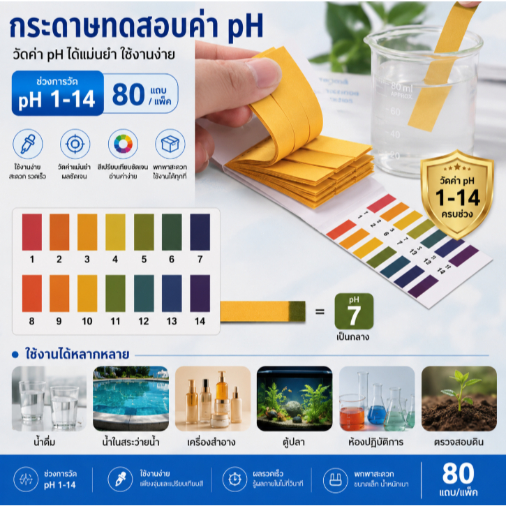 CG 80แถบ/แพ็คมิเตอร์, วัดค่า pH แบบเต็มเครื่องทดสอบมีตัวบ่งชี้1-14st ลิตมัสทดสอบกระดาษน้ำชุดโรงงาน