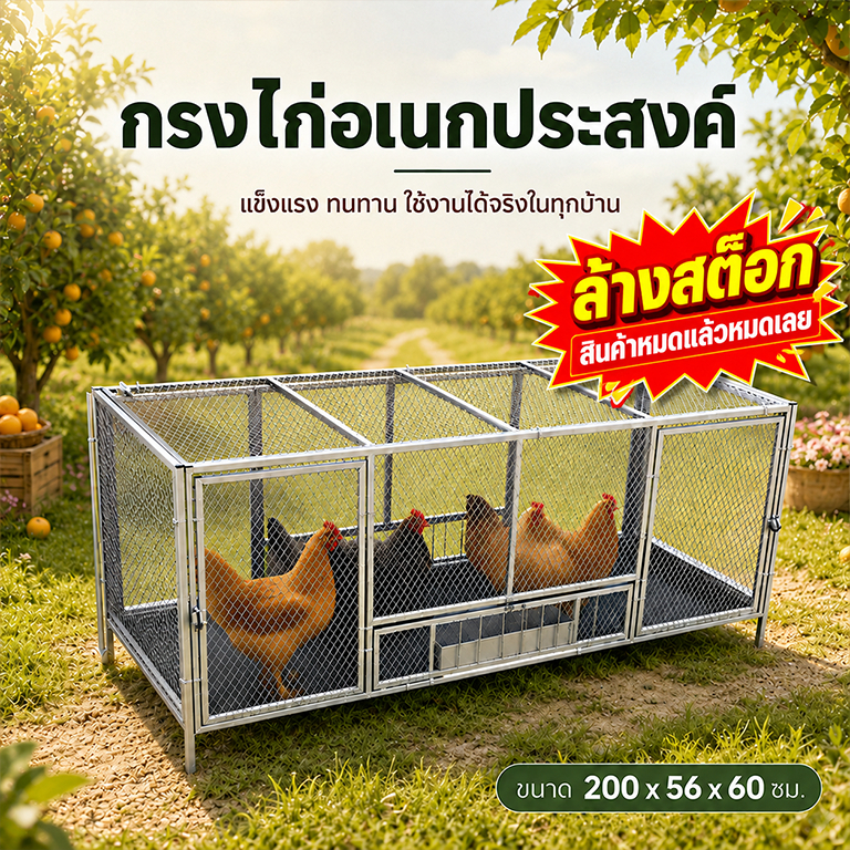 กรงไก่ ตาข่ายลวดเหล็ก กรงเลี้ยงสัตว์ แข็งแรง กันแดดกันฝน ใช้งานกลางแจ้ง สำหรับไก่ เป็ด นก